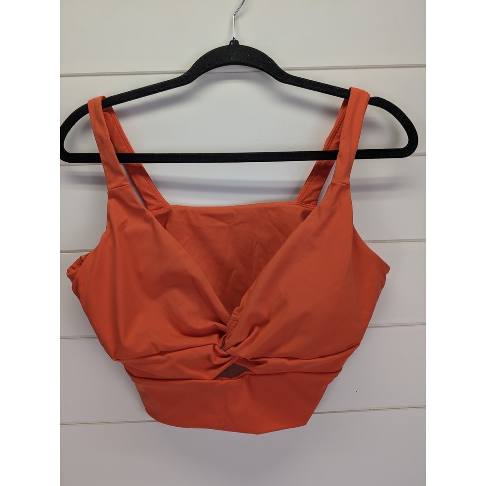 Halara Cool Touch Yoga Sports Bra XL Orange Cut Out‎ Cropped Tank Top Padded